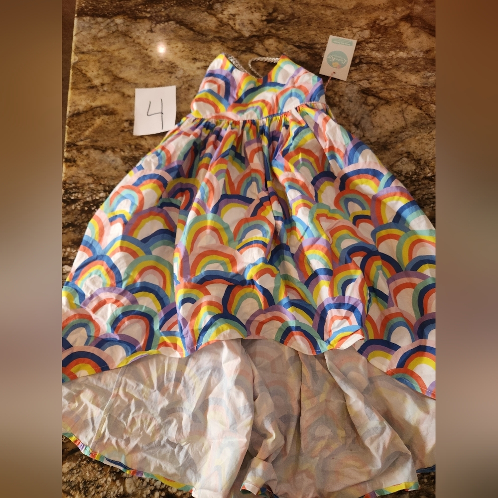 Rainbow Patterned Kids Dress